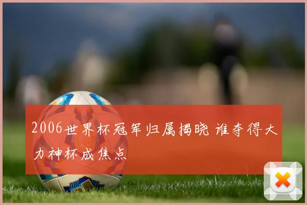 2006世界杯冠军归属揭晓 谁夺得大力神杯成焦点
